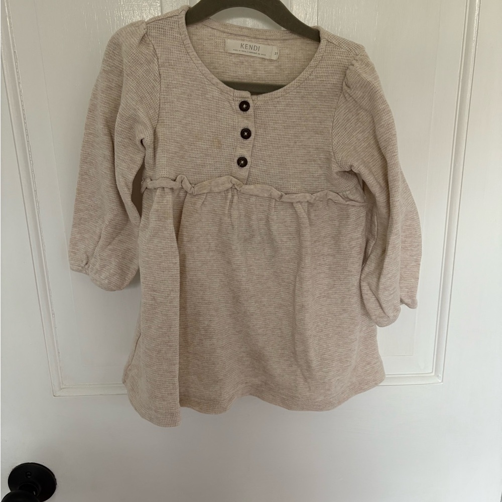 Cream Kids Casual Dress